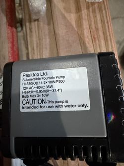 Peaktop 265 GPH Water Pump for Fountains and Ponds