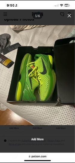 kobe 6s grinches legit size 12 mens