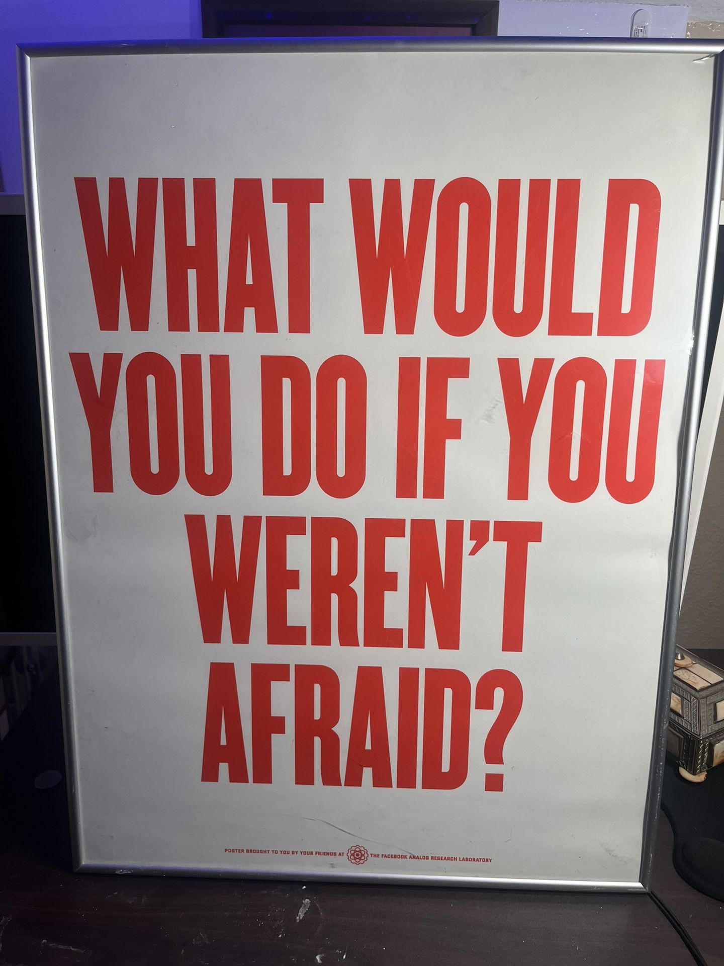 RARE Original Facebook HQ Analog Research Lab Poster - "What Would You Do If You Weren't Afraid?"