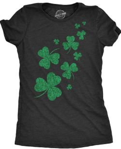 Grey St. Patrick's Day Tee Sparkly Shamrocks