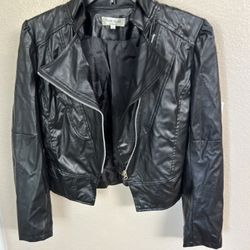 Faux Leather Zipper Jacket (small)