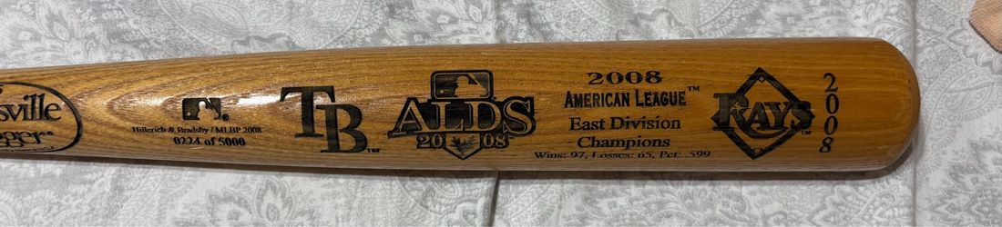 Louisville slugger 2008 ALDS champions Tampa Bay rays Bat