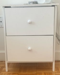 White Two-Drawer Nightstand