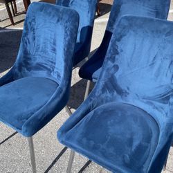 Blue Velvet Modern Chairs 