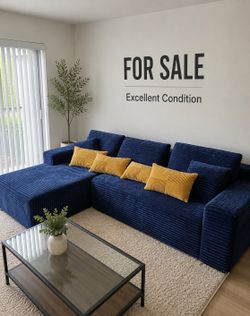 ✨ Navy Blue Sectional Sofa(free delivery)