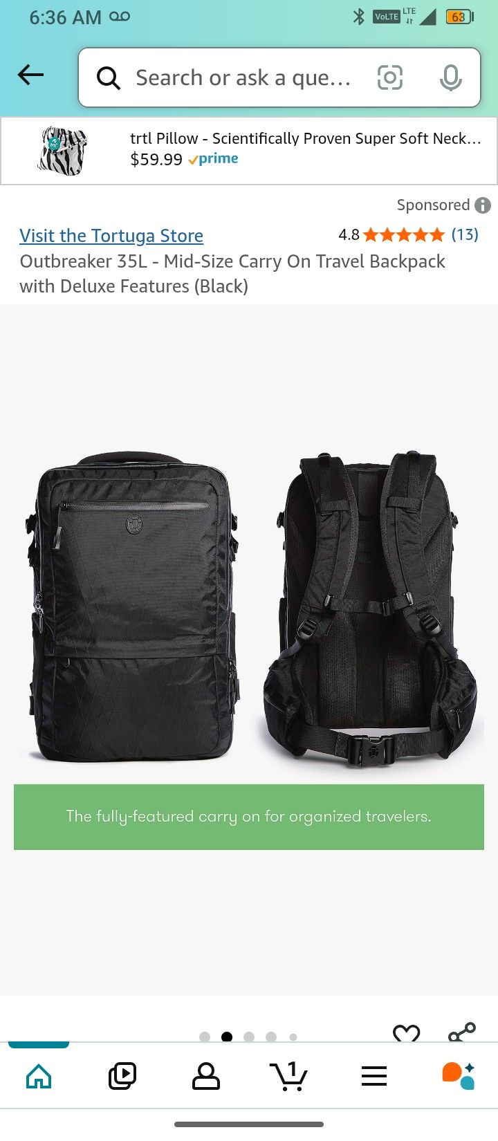 Tortuga Outbreaker 35L Backpack - Gently Used