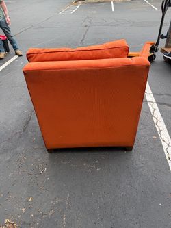 Orange Upholstered Club Chair