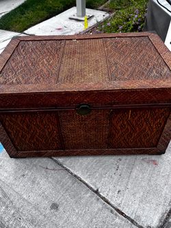 Rattan sided chest