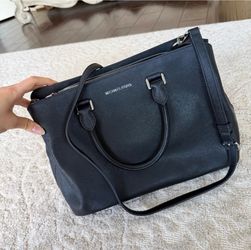Michael Kors Black Leather Saffiano Satchel