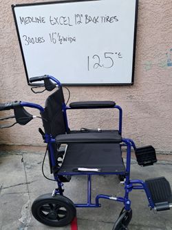 Medline Excel Transport Wheelchair 16.5" Wide