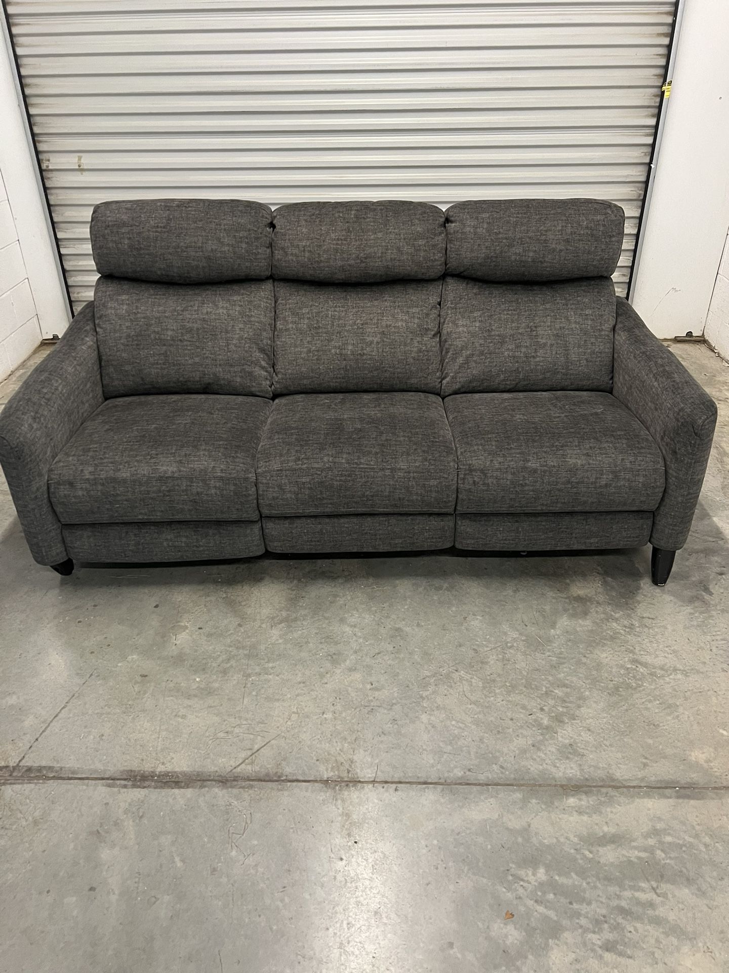 Gray 3-seater power reclining sofa