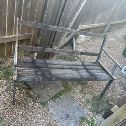 Wrought Iron And Wood Benches 