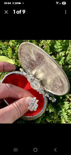 Vintage WW2 1930's diamond ring and diamond watch bracelet.