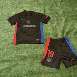 Lamine Yamal #19 FC Barcelona X Travis Scott Away Kids Jersey