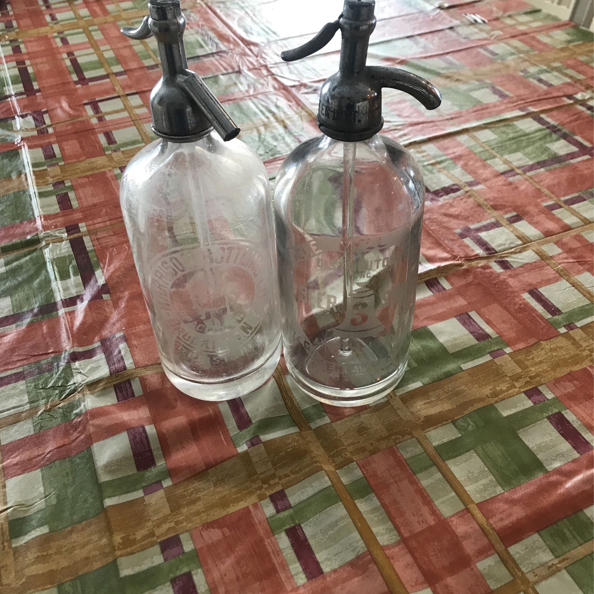 2 Antique Seltzer Bottles