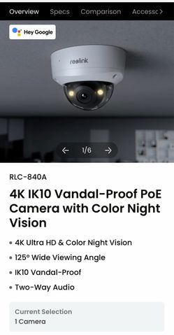 Reolink RLC-840A 4K PoE Dome Security Camera