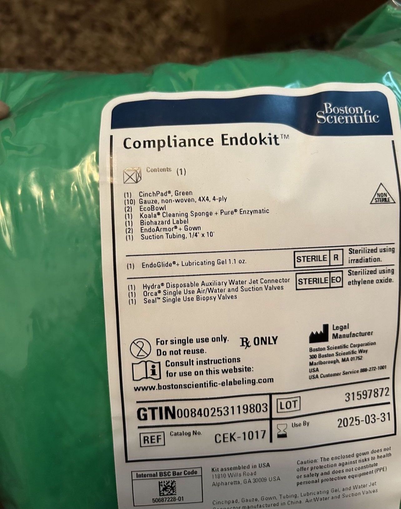 Boston Scientific Compliance Endokit 3/31/35expiration for Sale in La