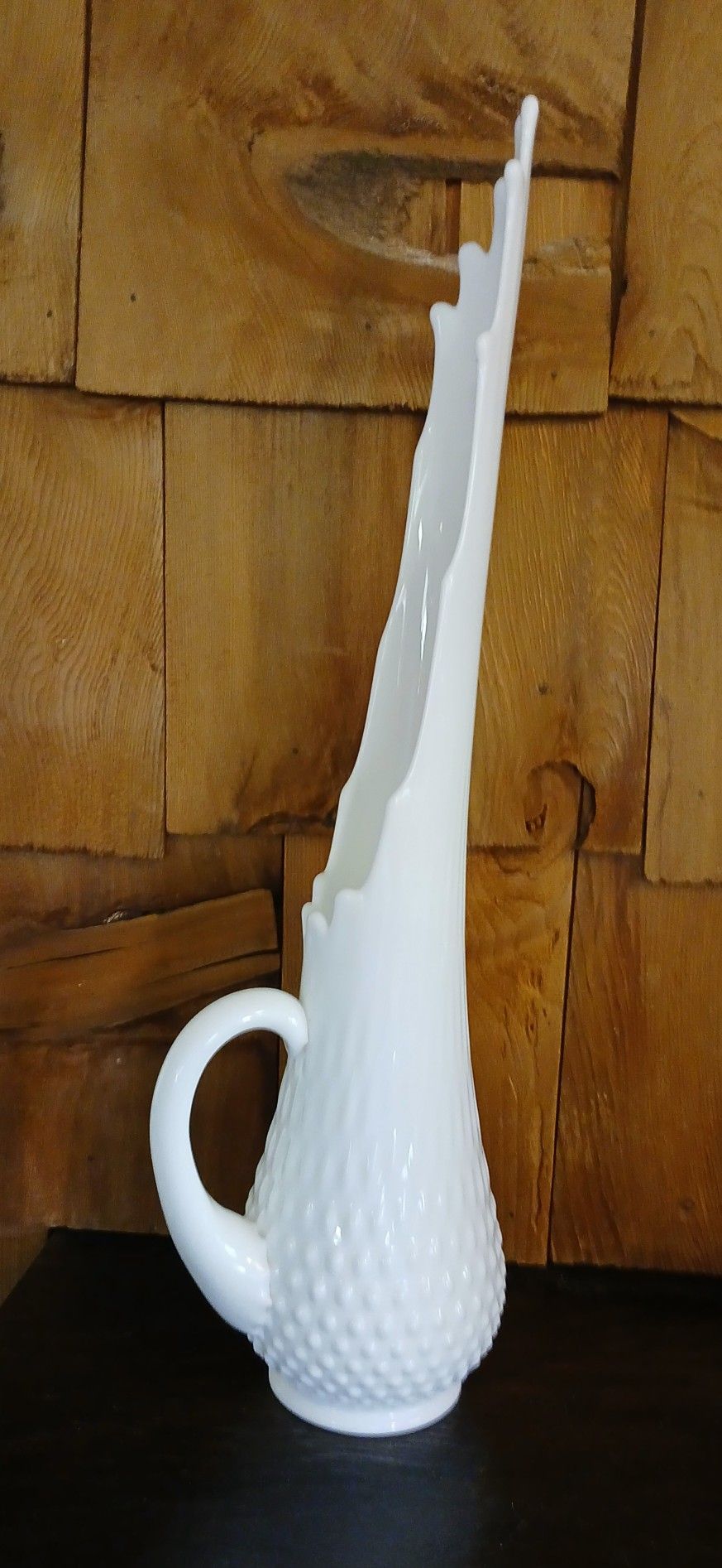 Magnificent Vintage Fenton Swung Milk Glass Vase