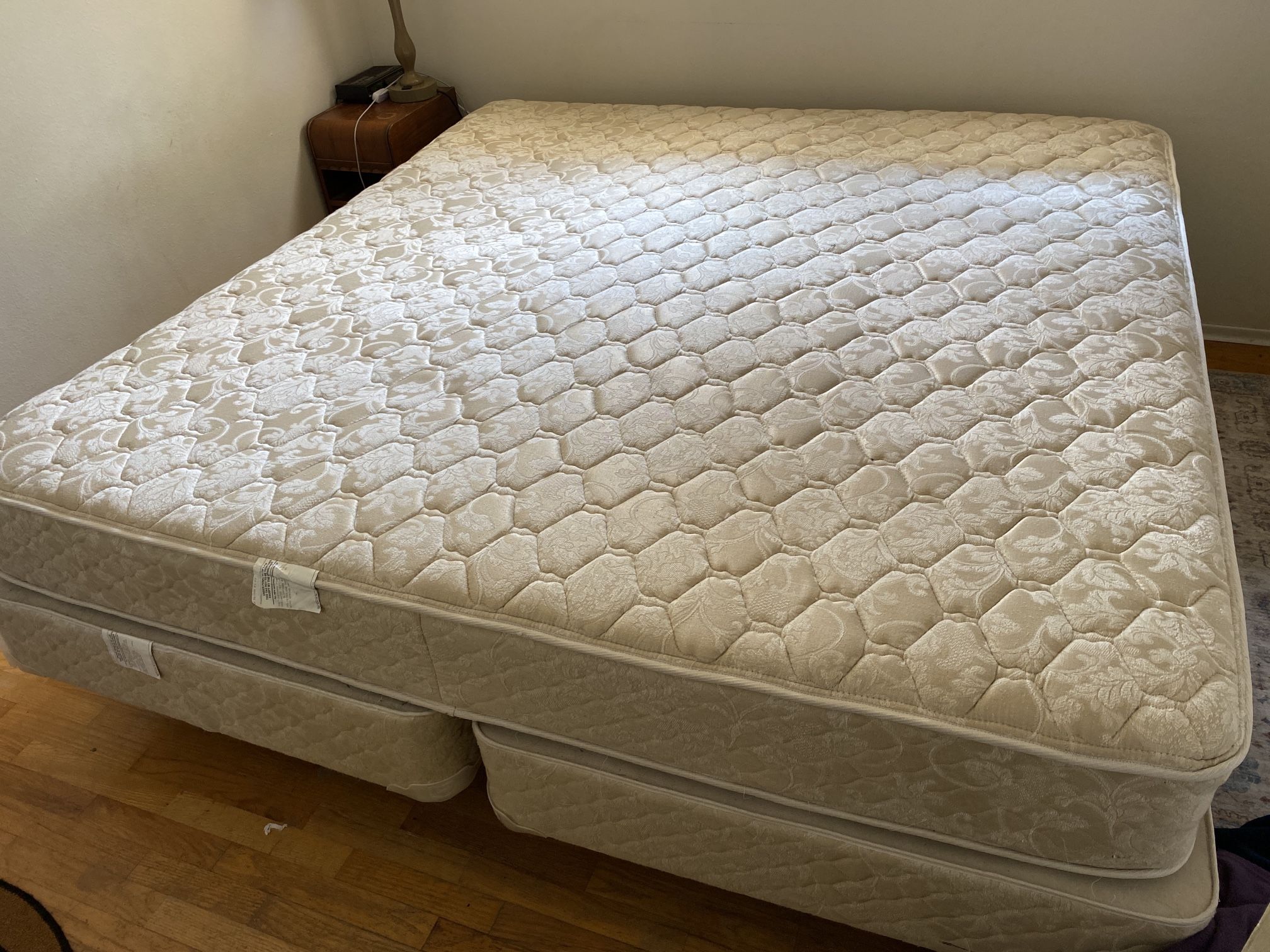 King Mattress, Box Springs And Metal Frame