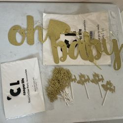 Oh Baby ! Party Banner &cupcakes Toppers 