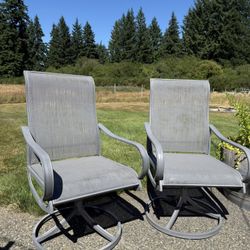 Four (4) Swivel Patio Chairs Gray 