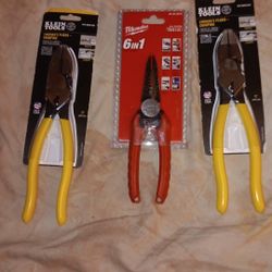 Miwuakee 6 & 1 2 Yellow Klein Pliers BRAND NEW