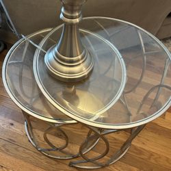 Set Of Glass/metal Nesting Side Tables 