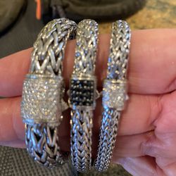 Designer John Hardy Sterling Silver Bracelets 