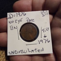 🇺🇸"No( 👁️ ) Lincoln Penny. (1976)"D" Wt:3.00 ( W./Errors ) Uncirculated.