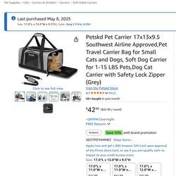 Travel Carrier For Small Dog Or Cat.