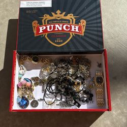 Random Jewelry In Cigar box
