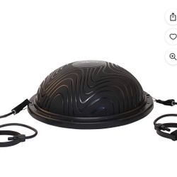 Ulalov Half Ball Balance Trainer Half Balance Ball with Resistance Bands, Half Yoga Balance Ball with Base,Improve Core Strength Fitness Training Equi