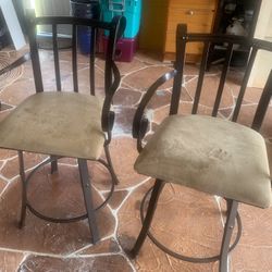 Two High Meatl Chairs $20