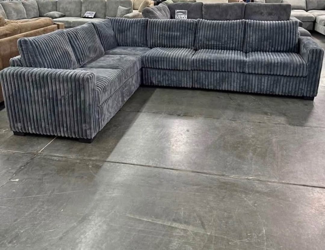 CORDUROY GREY SECTIONAL BRAND NEW SAME DAY DELIVERY