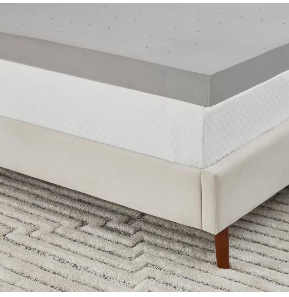 4 in. Full Charcoal Infused Cooling Memory Foam Mattress Topper