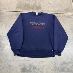 vintage brigham young university cougars russell athletics crewneck size small