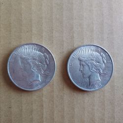 4 Peace Silver Dollars