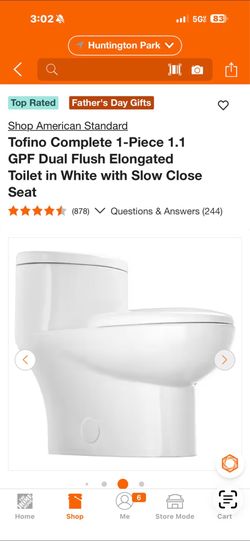 Tofino Complete 1-Piece 1. GPF Dual Toilet in White with Slow Close Seat