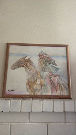 Native American impressionistic oil painting