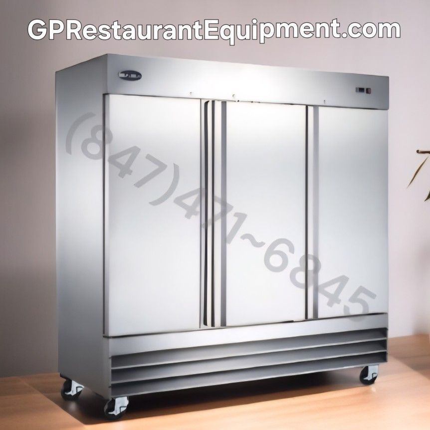 NEW Commercial Restaurant Reach In Cooler 3 Door Stainless Steel Refrigerator