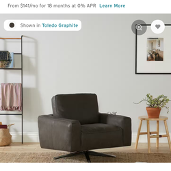 Joybird Nova Leather Spin Chair *Free Local Delivery**