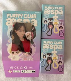 POP MART aespa Fluffy Plush + Phone Lanyard