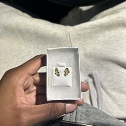 Small 10K Gold Nugget Earrings 