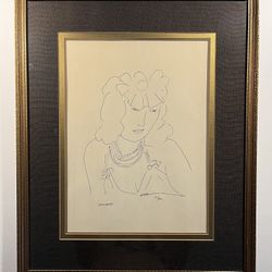 VTG HENRI MATISSE Limited Edition Lithograph 'Woman with Necklaces' Plate Signed