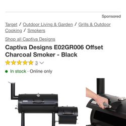 Brand New Captive Designs Charcoal Smoker