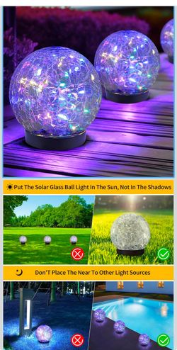 JKIMK Solar Globe Lights Outdoor Waterproof-Solar Balls for Garden
Cracked Glass Ball Lights Outdoor-Solar Orbs for Outside-Decorations for Patio and 
