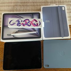 11” iPad Air M2 2024 128gb with Apple Pencil Pro and Case