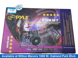 Pyle Pdkm7 Black Drum Set