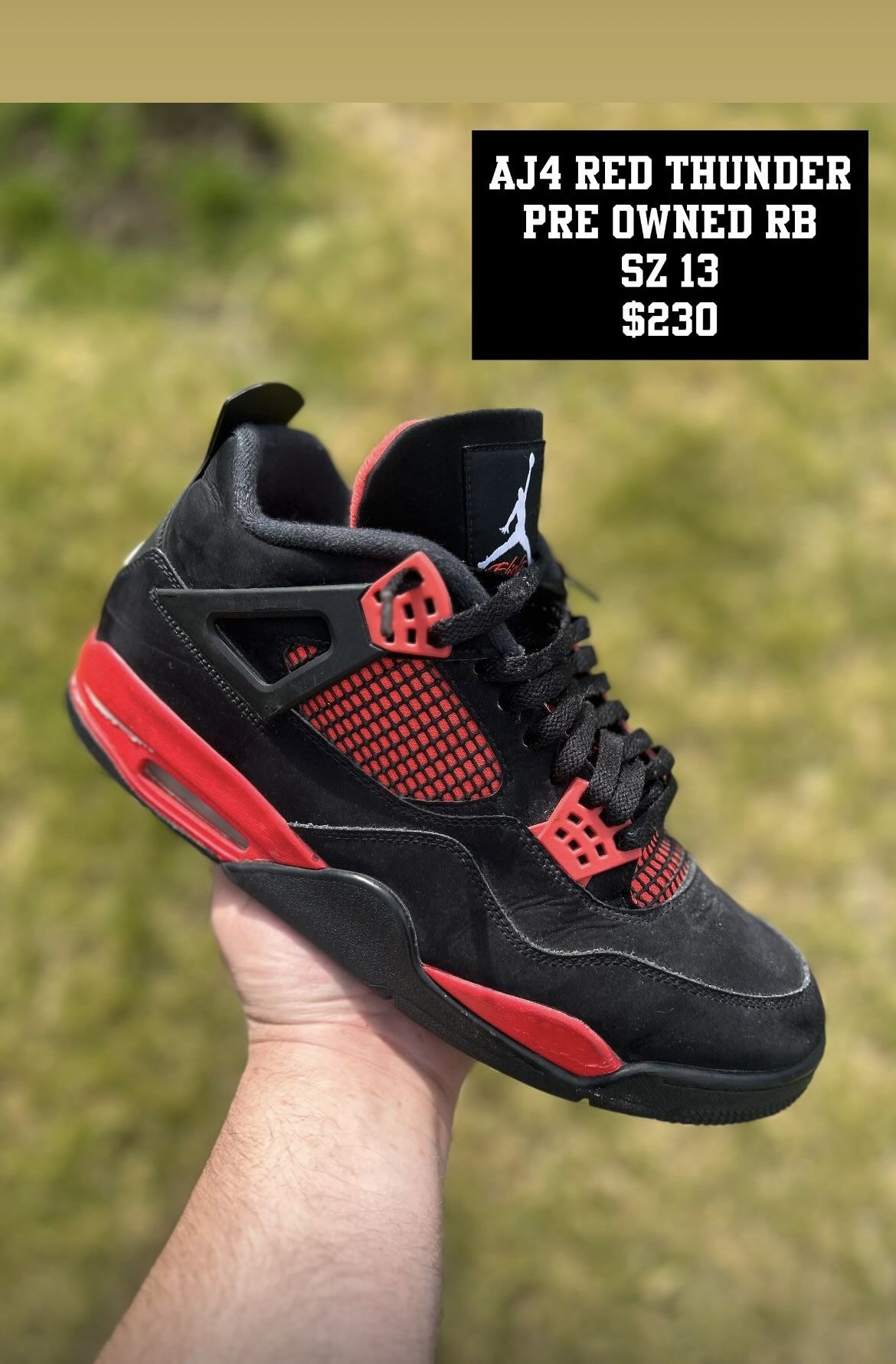 Jordan 4 Red Thunder. Size 13