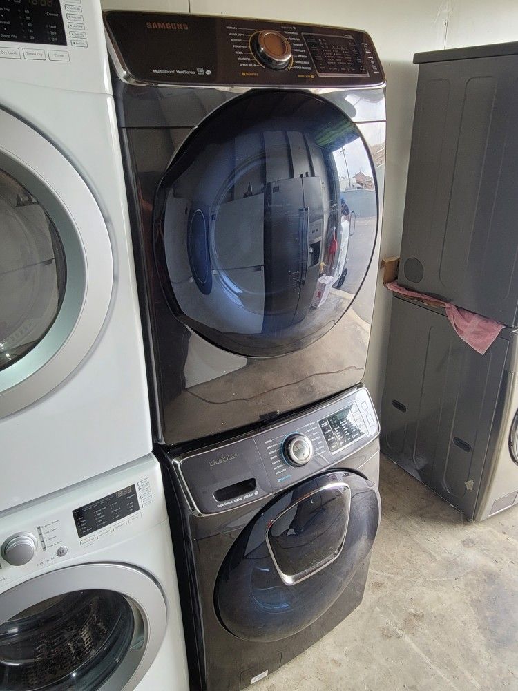 Samsung AddWash Front Loading Washer And Stackable Gas Dryer Set